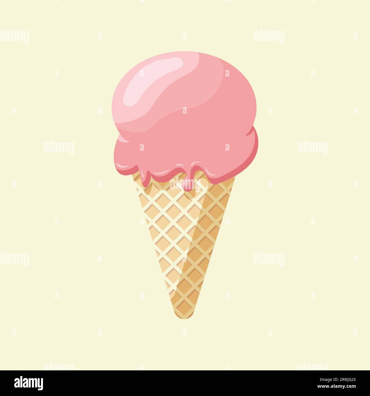 Eiswaffel im Cartoon-Stil gefüllt Stock Vektor