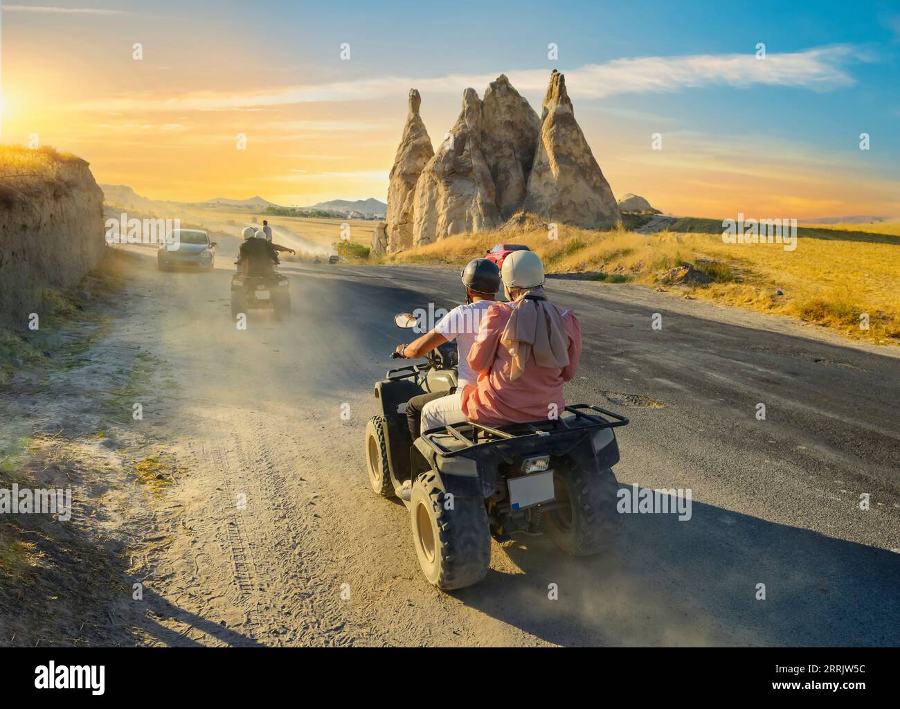 ATV Quad Bike vor der Berglandschaft in der Türkei Stockfoto
