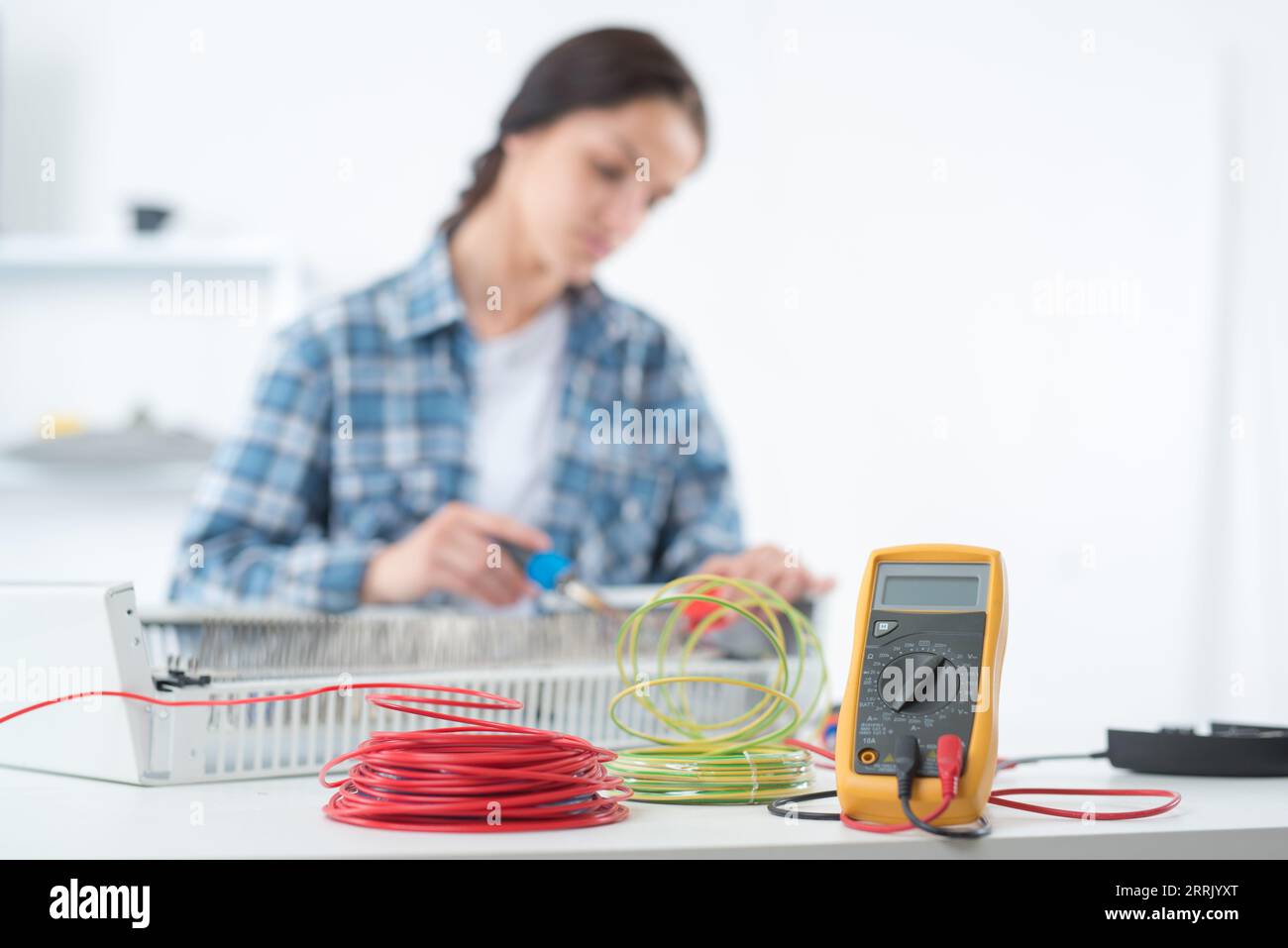 Nahaufnahme des elektronischen digitalen Kalibers Stockfoto