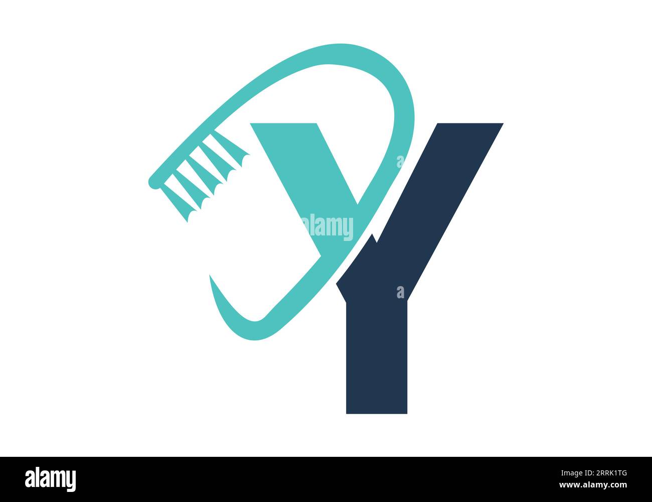 Anfangsbuchstabe Y Dental-Logo kombiniert mit Zahnbürstensymbol. Dentalpflege-Logo entwirft Vektorvorlage Stock Vektor