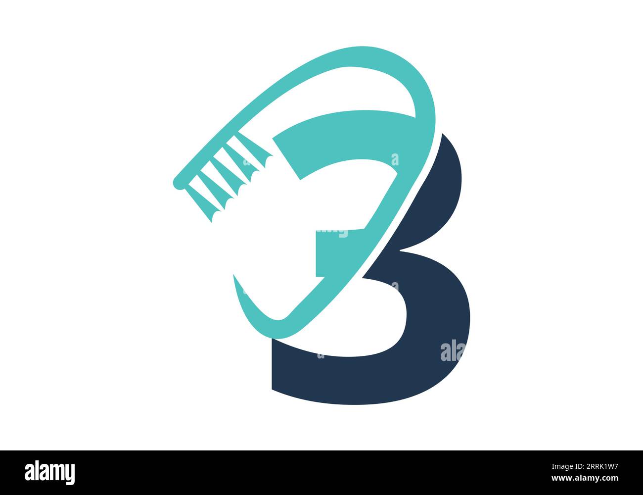 Anfangsbuchstabe 3 Dental-Logo Kombiniert Mit Zahnbürstensymbol. Dentalpflege-Logo entwirft Vektorvorlage Stock Vektor