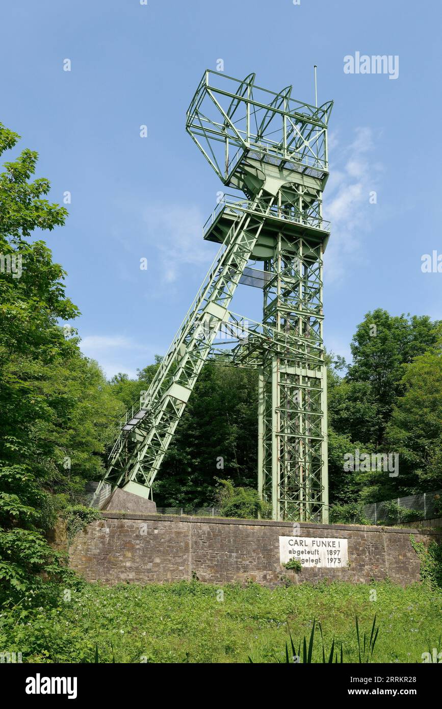 Carl Funke I Colliery am Baldeney-See, Essen (Ruhr), Kreis Heisingen, Ruhrgebiet, Nordrhein-Westfalen, Deutschland Stockfoto