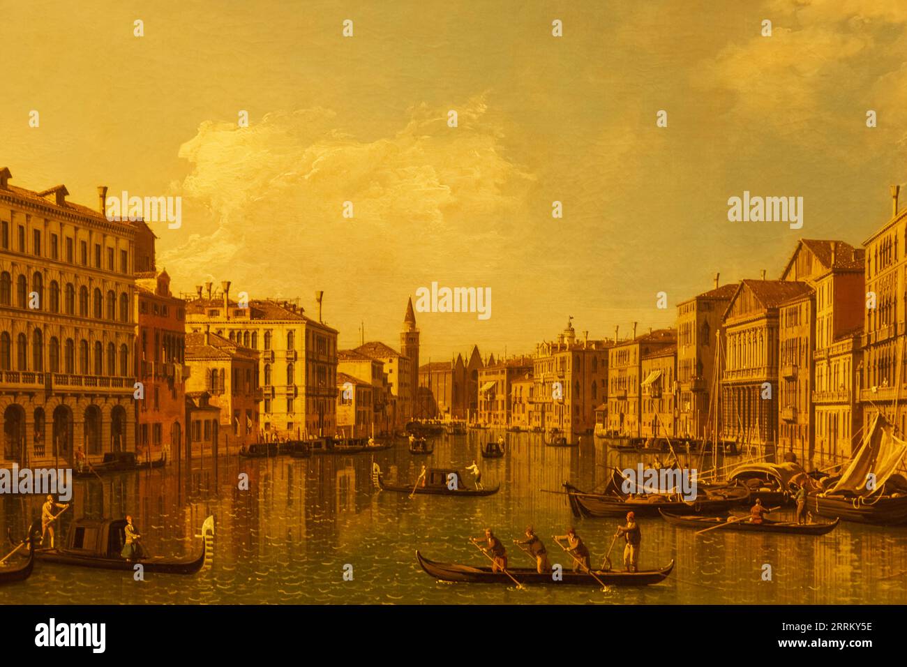 Italien, Venedig, Gemälde des Canal Grande mit der Carita von Canaletto Stockfoto