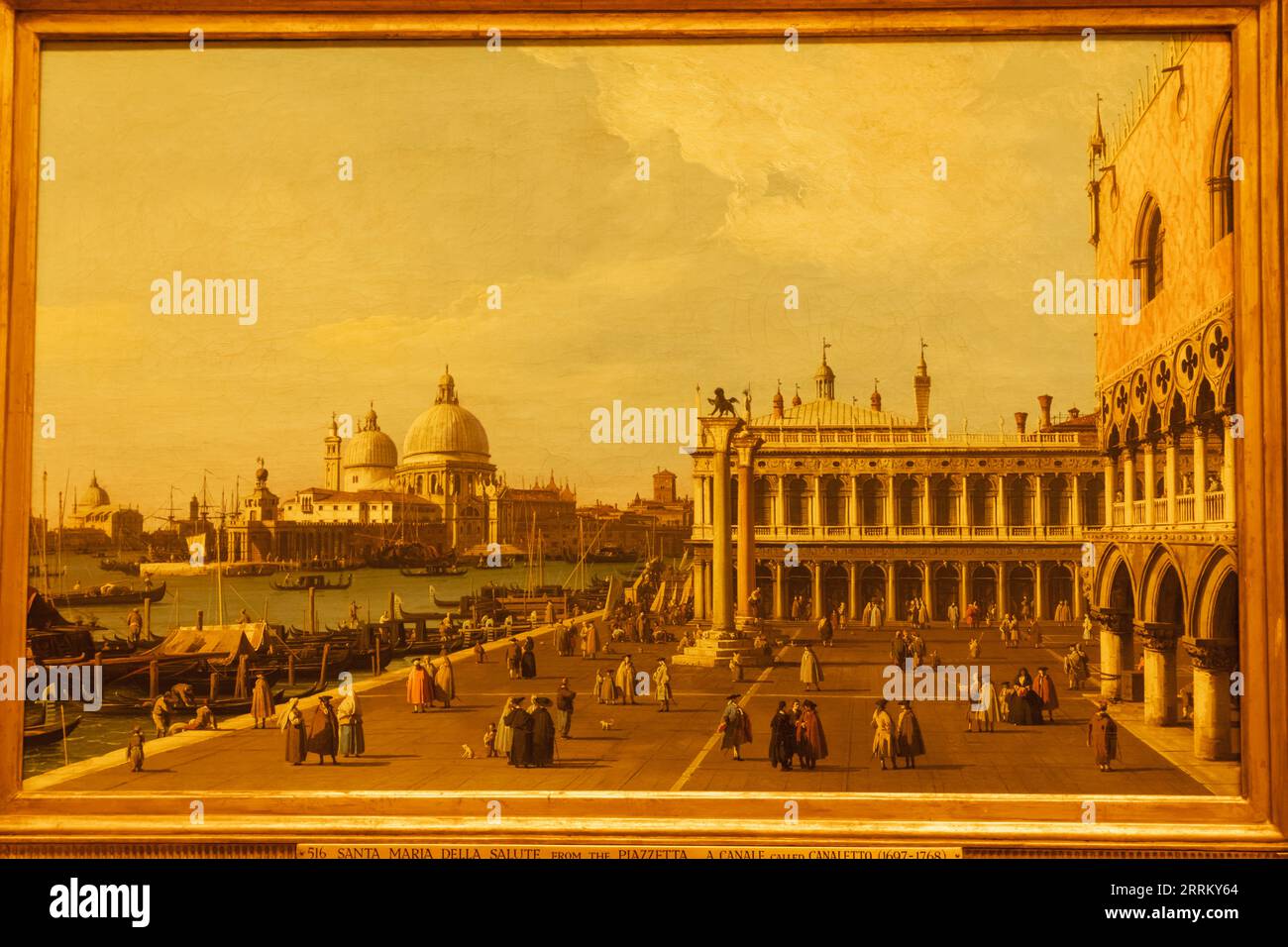 Italien, Venedig, Gemälde von Santa Maria Della Salute von der Piazzetta von Canaletto Stockfoto