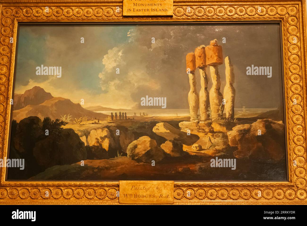 England, London, Greenwich, The Queen's House, Gemälde mit dem Titel „A View of the Monuments in Easter Island“ von William Hodges Stockfoto
