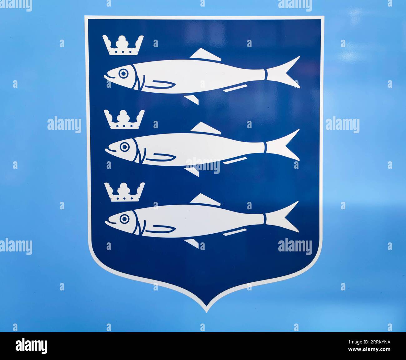 Wappen des Fischerdorfes Scheveningen, Niederlande Stockfoto