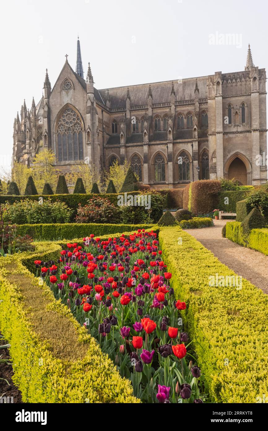 England, Sussex, West Sussex, Arundel, Arundel Castle, Arundel Castle Gardens und Arundel Cathedral Stockfoto