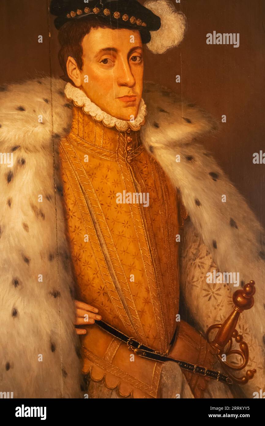 England, Sussex, West Sussex, Arundel, Arundel Castle, Porträt von Henry Fitzalan, Lord Maltravers von John Bettes Stockfoto