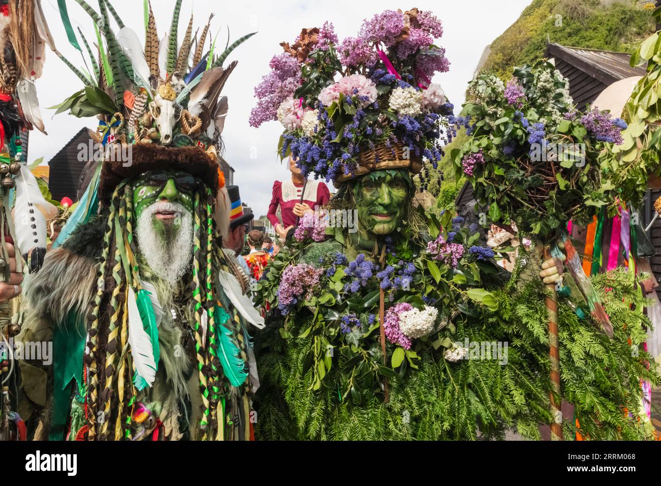 England, Sussex, East Sussex, Hastings, Die Altstadt, Teilnehmer am jährlichen Jack-in-the-Green-Festival Stockfoto