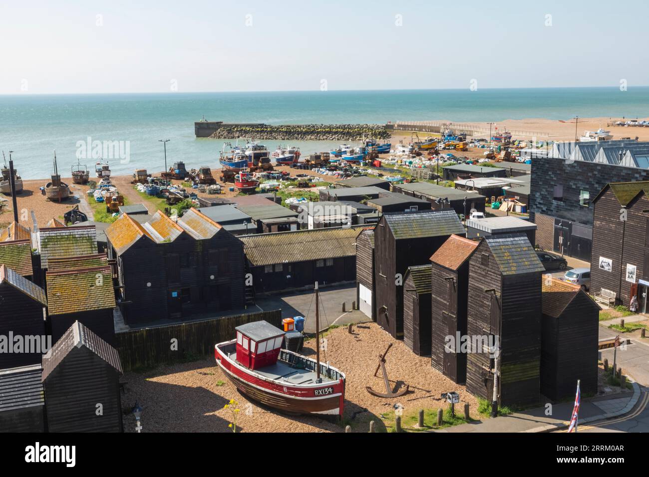 England, Sussex, East Sussex, Hastings, View of the Stade Area Stockfoto