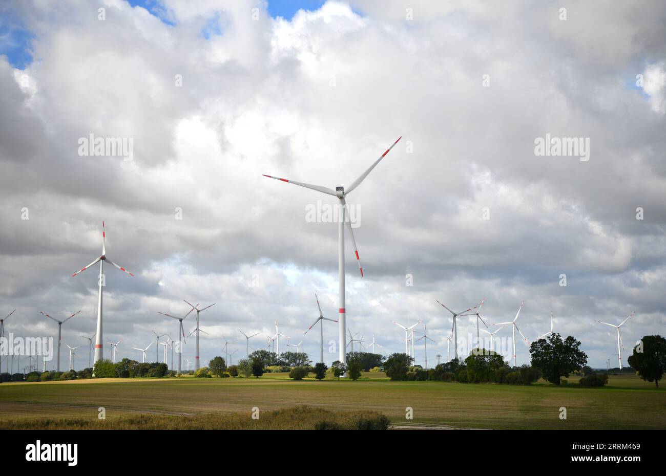 220930 -- BERLIN, 30. September 2022 -- Windturbinen sind in Brandenburg, Deutschland, 15. September 2022 abgebildet. Deutschland errichtet einen Verteidigungsschirm von bis zu 200 Milliarden Euro 196 Milliarden US-Dollar, um die Wirtschaft des Landes während der Energiekrise zu stabilisieren, teilte Bundeskanzler Olaf Scholz am 29. September mit. DEUTSCHLAND-WIRTSCHAFTSSTABILISIERUNGSFONDS-ENERGIEKRISE RENXPENGFEI PUBLICATIONXNOTXINXCHN Stockfoto
