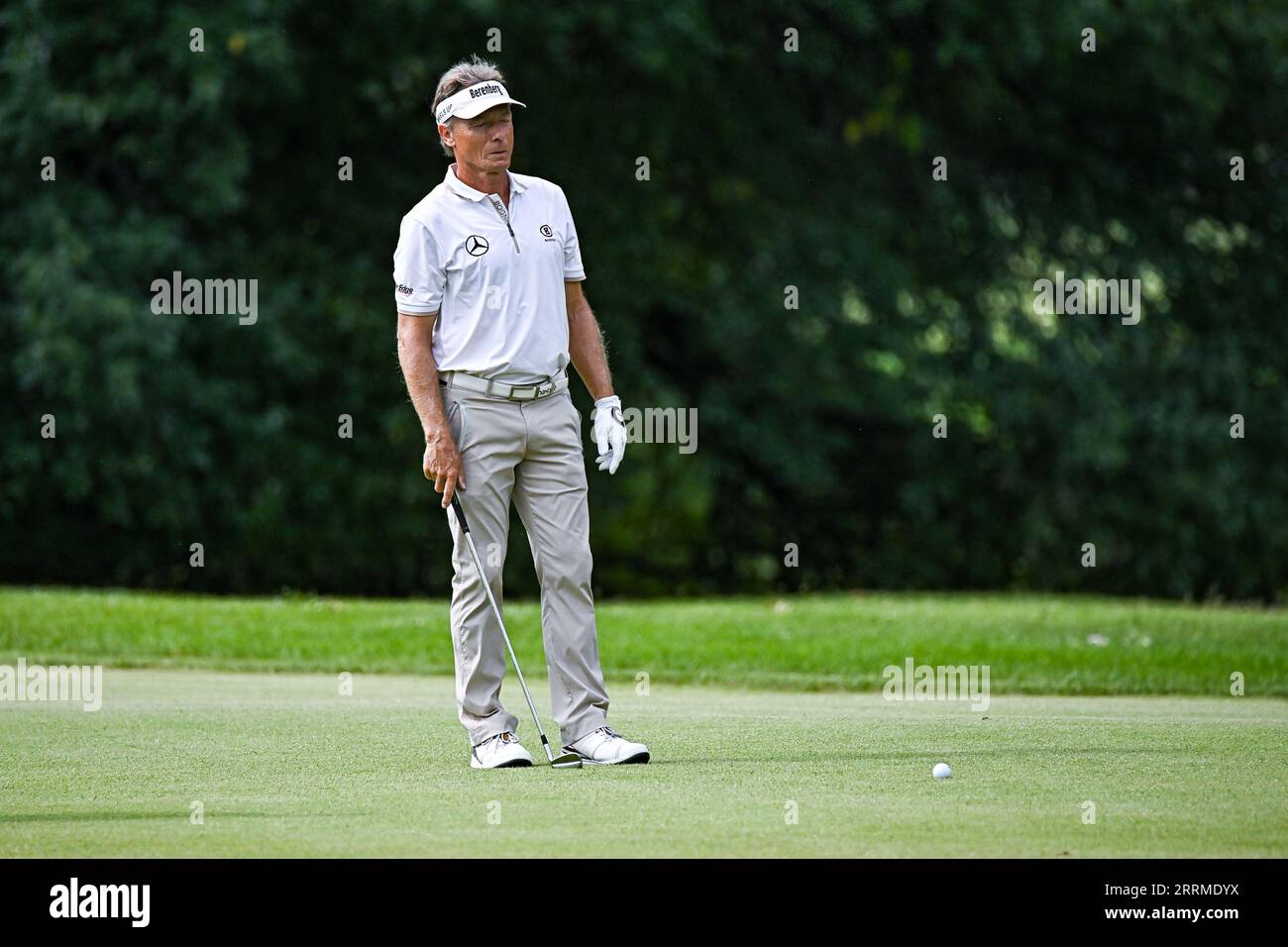 08. September 2023: Bernhard langer aus Deutschland legt sich in der ersten Runde der Ascension Charity Classic im Norwood Hills Country Club in Jennings, MO Richard Ulreich/CSM, auf den dritten Platz Stockfoto