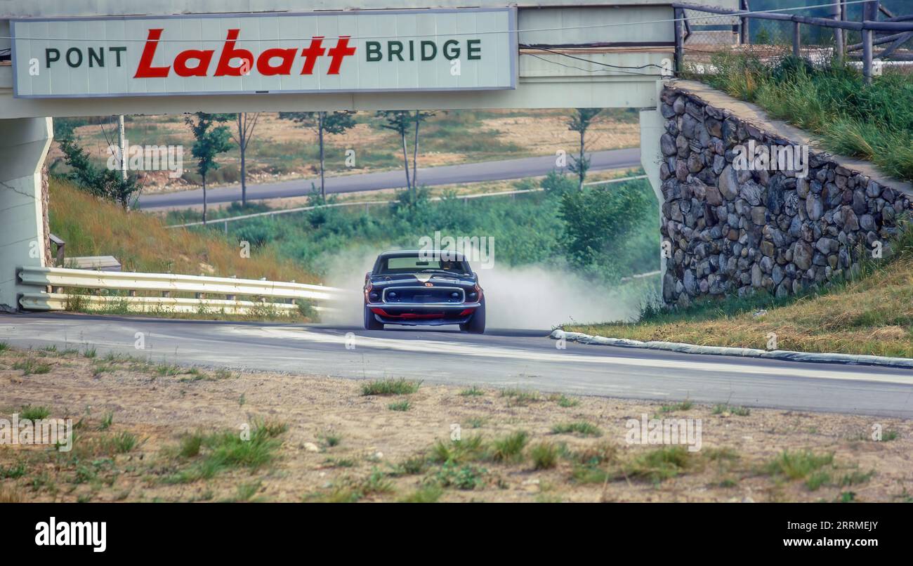 Parnelli Jones in einem Shelby Racing Ford Mustang beim Trans am-Rennen 1969 auf dem Circuit Mont-Tremblant in St. Jovite, Quebec, DNF Stockfoto