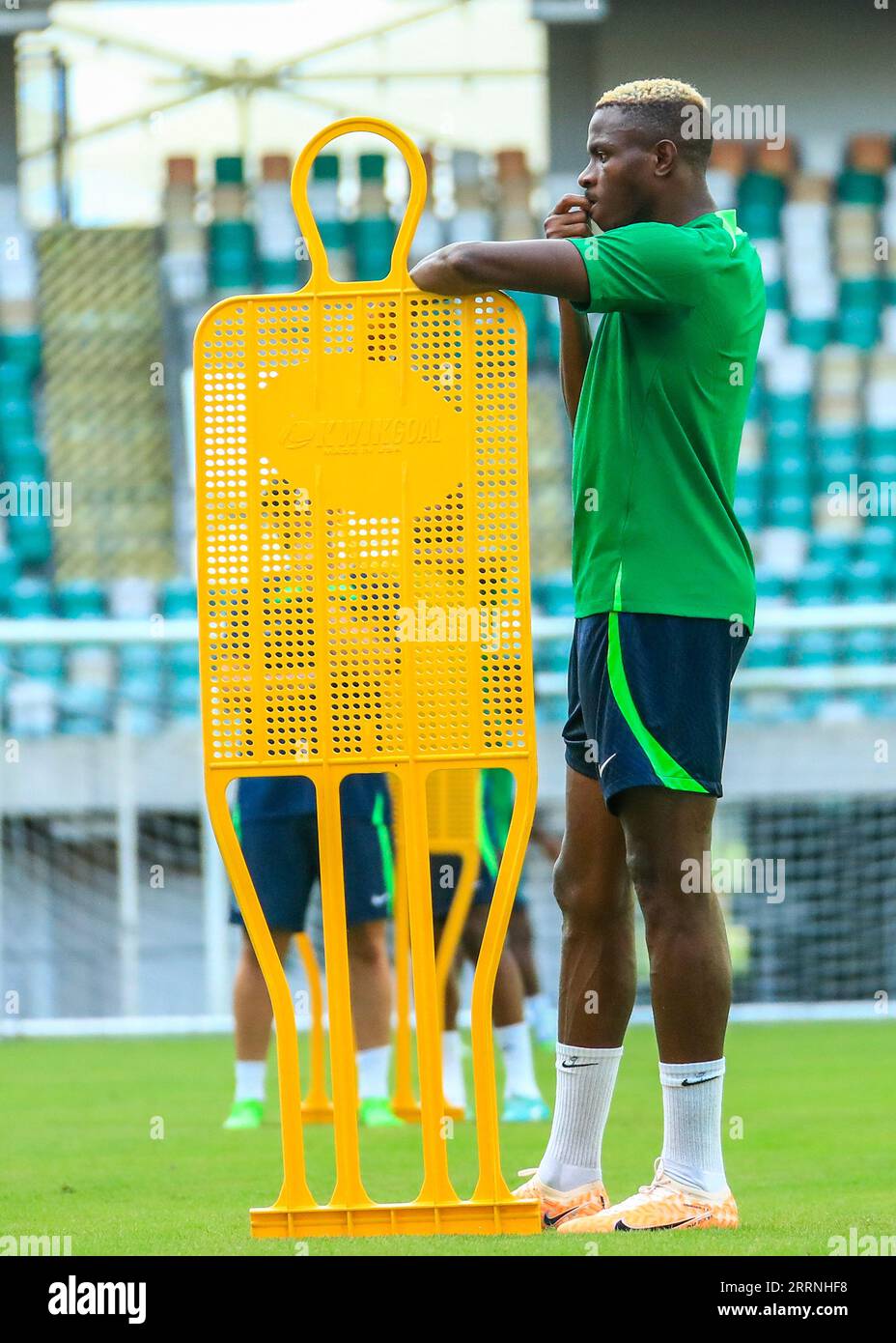 UYO, NIGERIA - 8. SEPTEMBER: Victor Osimhen von Super Eagles während einer Trainingseinheit zur Vorbereitung auf die Qualifikation zum Afrikanischen Cup der Nationen 2023 ( Stockfoto
