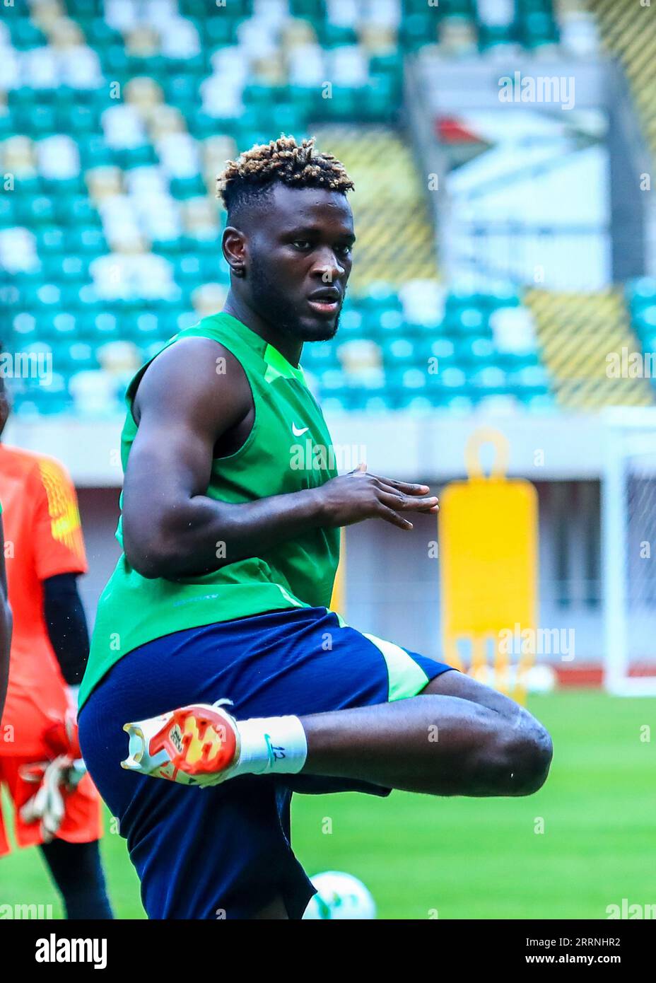 UYO, NIGERIA - 8. SEPTEMBER: Victor Boniface von Super Eagles während einer Trainingseinheit zur Vorbereitung auf die Qualifikation zum Afrikanischen Cup der Nationen 2023 Stockfoto