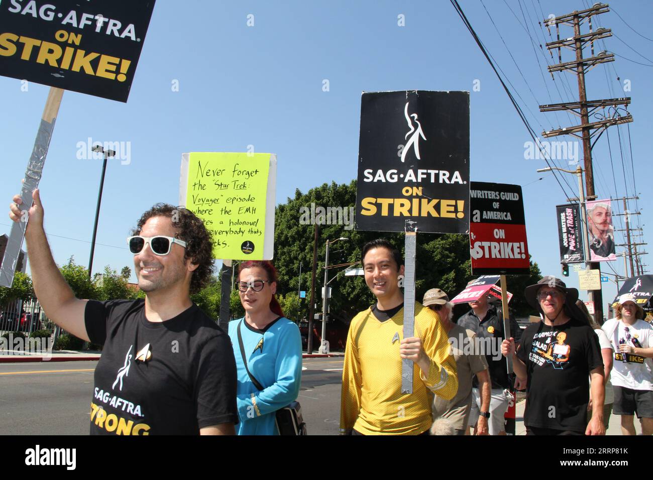 Star Trek Thema sag-AFTRA WGA Picket Paramount Studios Los Angeles 8. September 2023 Stockfoto Stockfoto