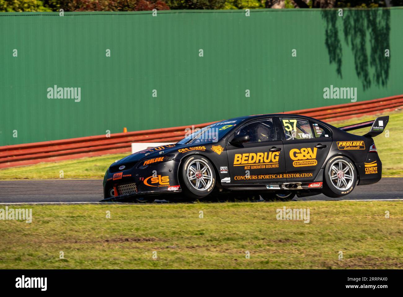 Sandown Park, Australien. 9. September 2023. Jamie Tilley, der 2 Räder auf der Kurve 3 vom Boden abhebt. Quelle: James Forrester/Alamy Live News Stockfoto