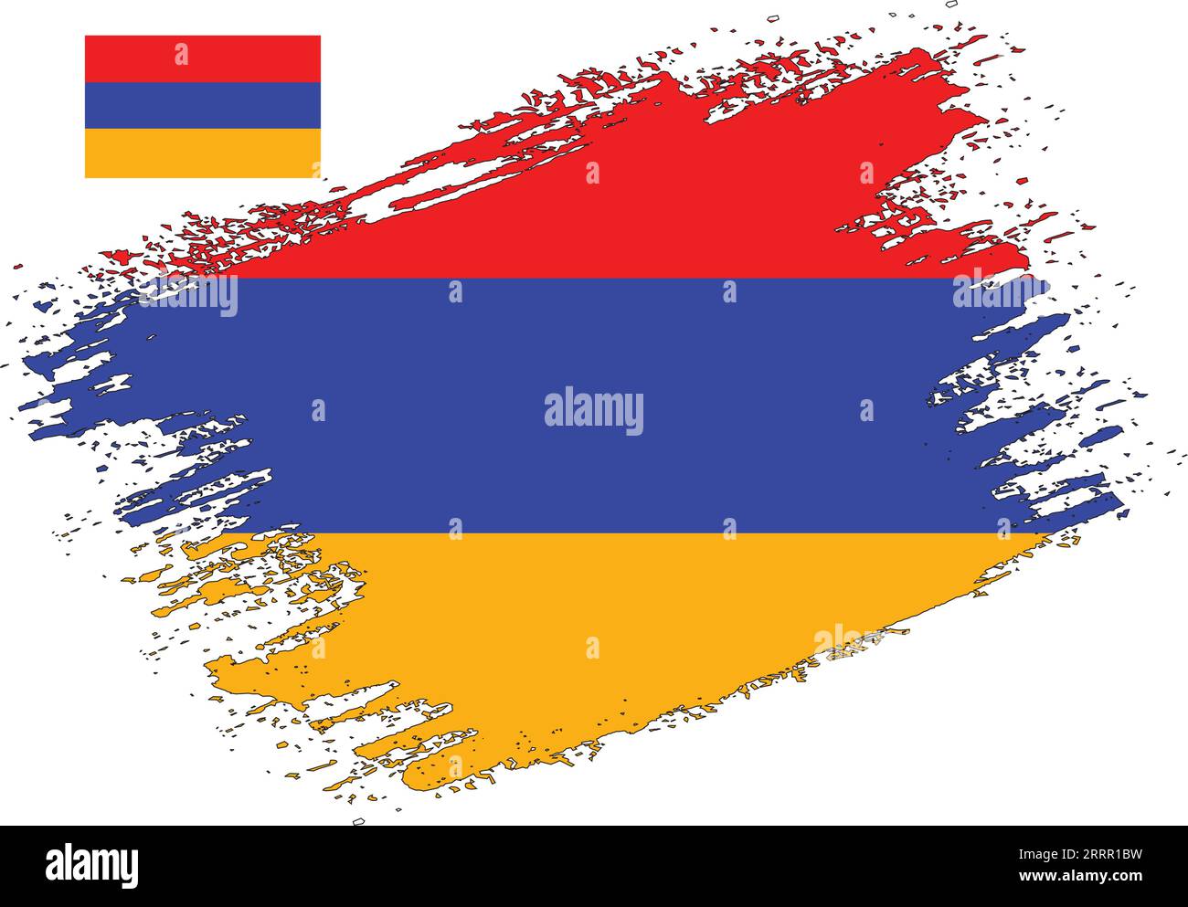 Pinsel Design Armenia Flagge Vektor Stock Vektor