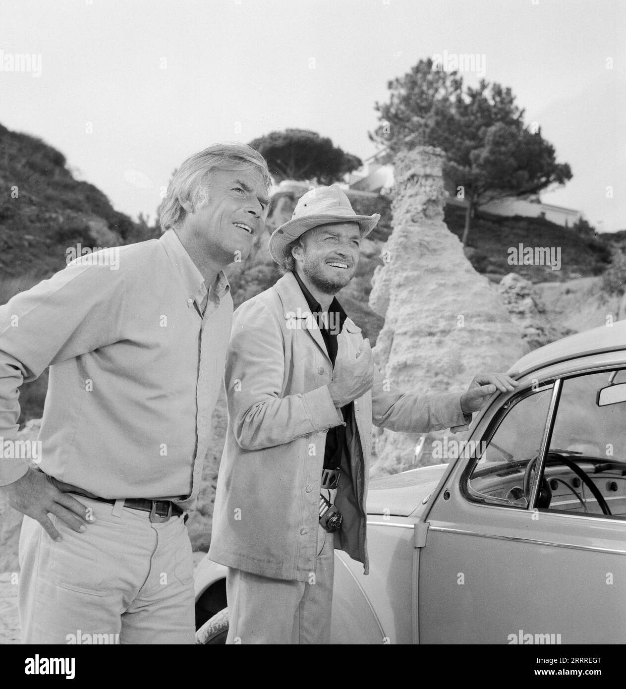 Ein Käfer gibt Vollgas, Filmkomödie, Deutschland/Schweiz 1972, Regie: Rudolf Zehetgruber, Darsteller: Joachim Blacky Fuchsberger, Robert Mark alias Rudolf Zehetgruber Stockfoto