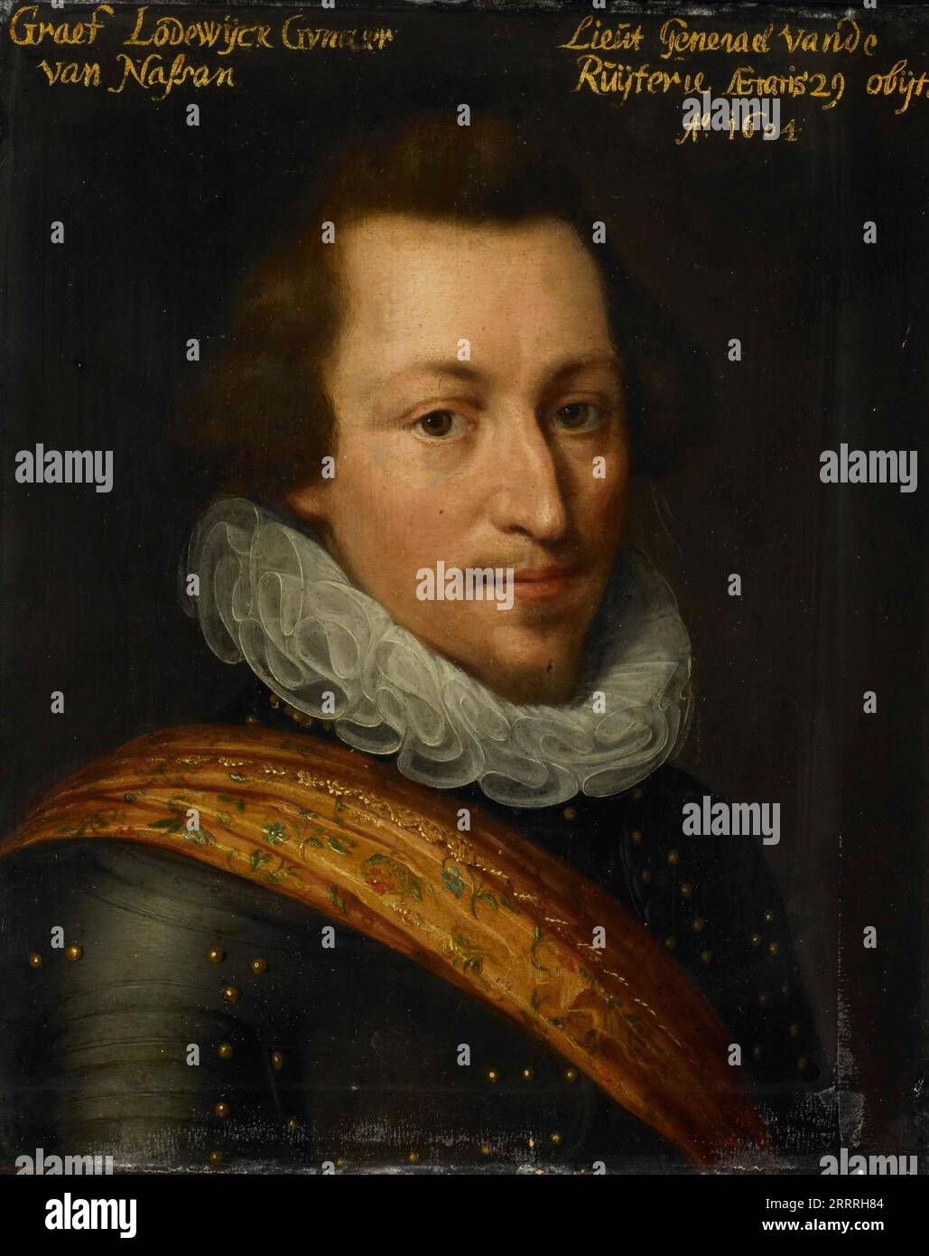 Porträt von Lodewijk Günther (1575-1604), Graf von Nassau, Jan Antonisz van Ravesteyn (Werkstatt von), um 1609 - um 1633 Stockfoto