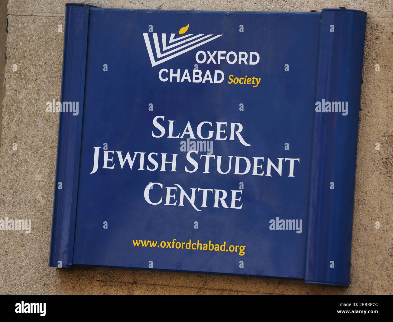 Unterschreiben Sie im Slager Jewish Student Centre in Oxford, Großbritannien Stockfoto