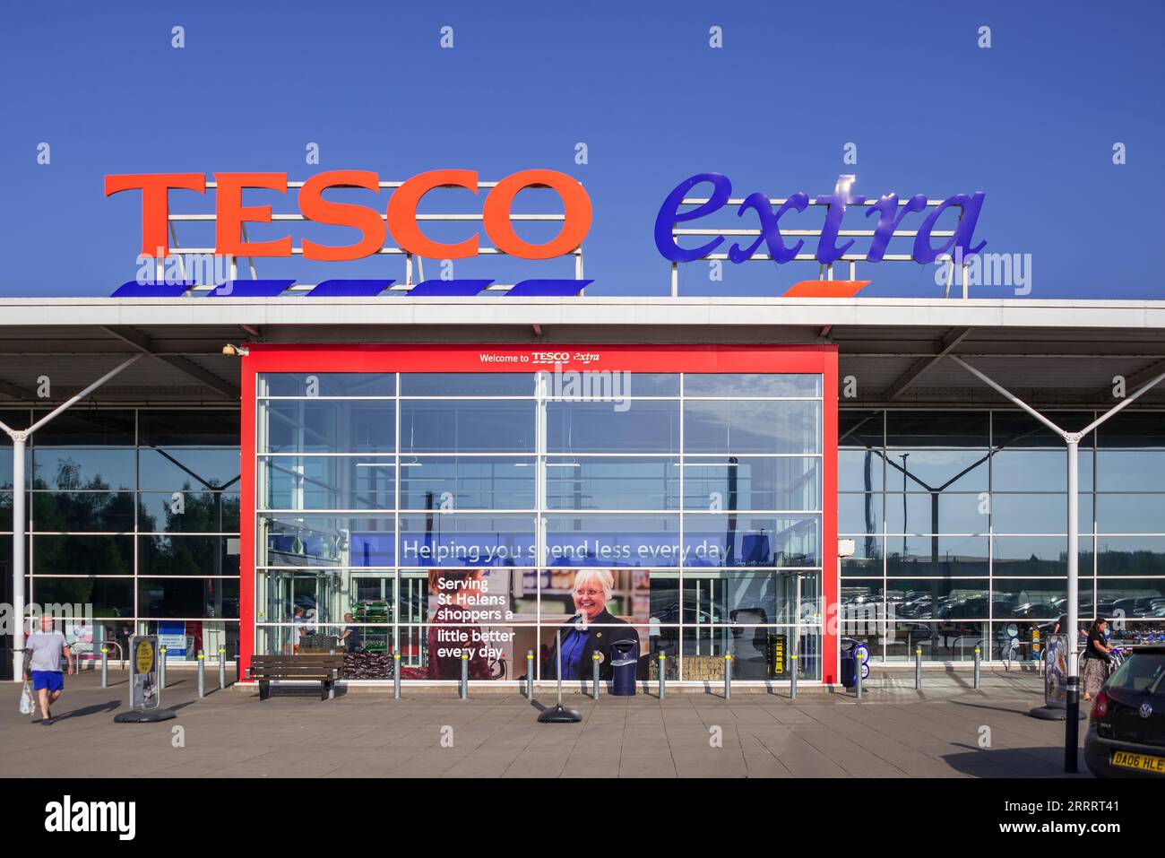 Tesco Extra Supermarkt St. Helens Stockfoto