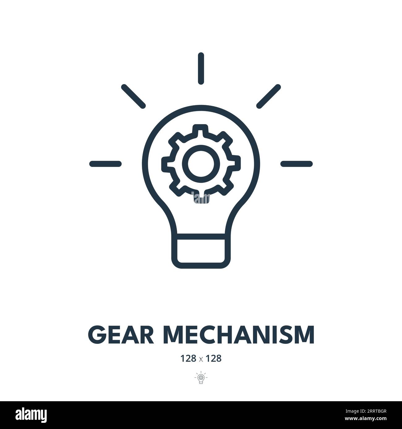 Symbol Für Den Zahnradmechanismus. Zahnrad, Rad, Mechanisch. Bearbeitbare Kontur. Symbol „Einfacher Vektor“ Stock Vektor