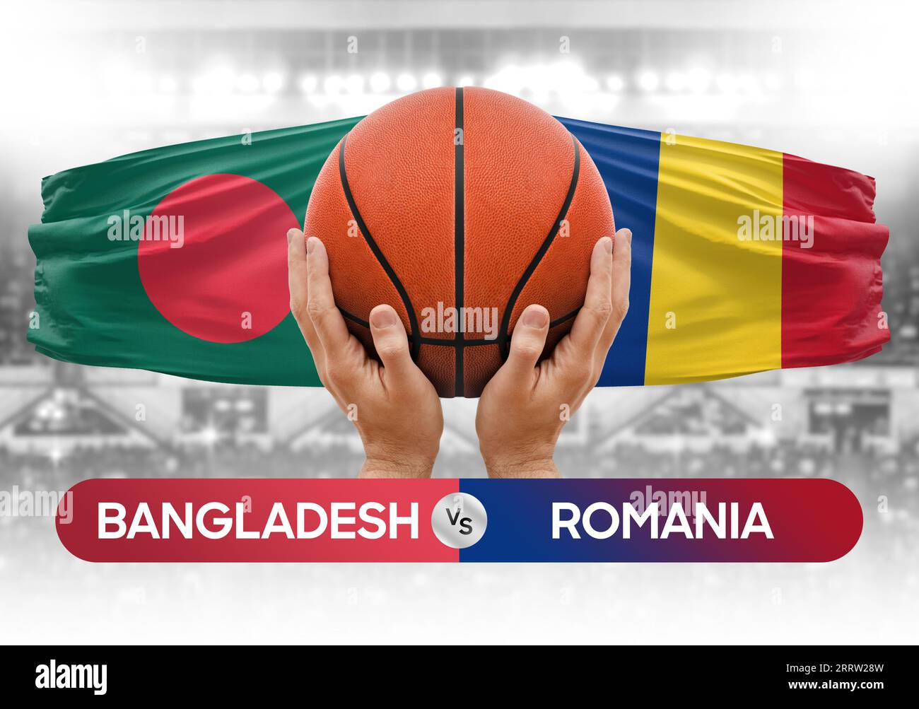 Bangladesch gegen Rumänien Basketball-Nationalmannschaften Basketballspiel Wettbewerb Cup Konzept Bild Stockfoto