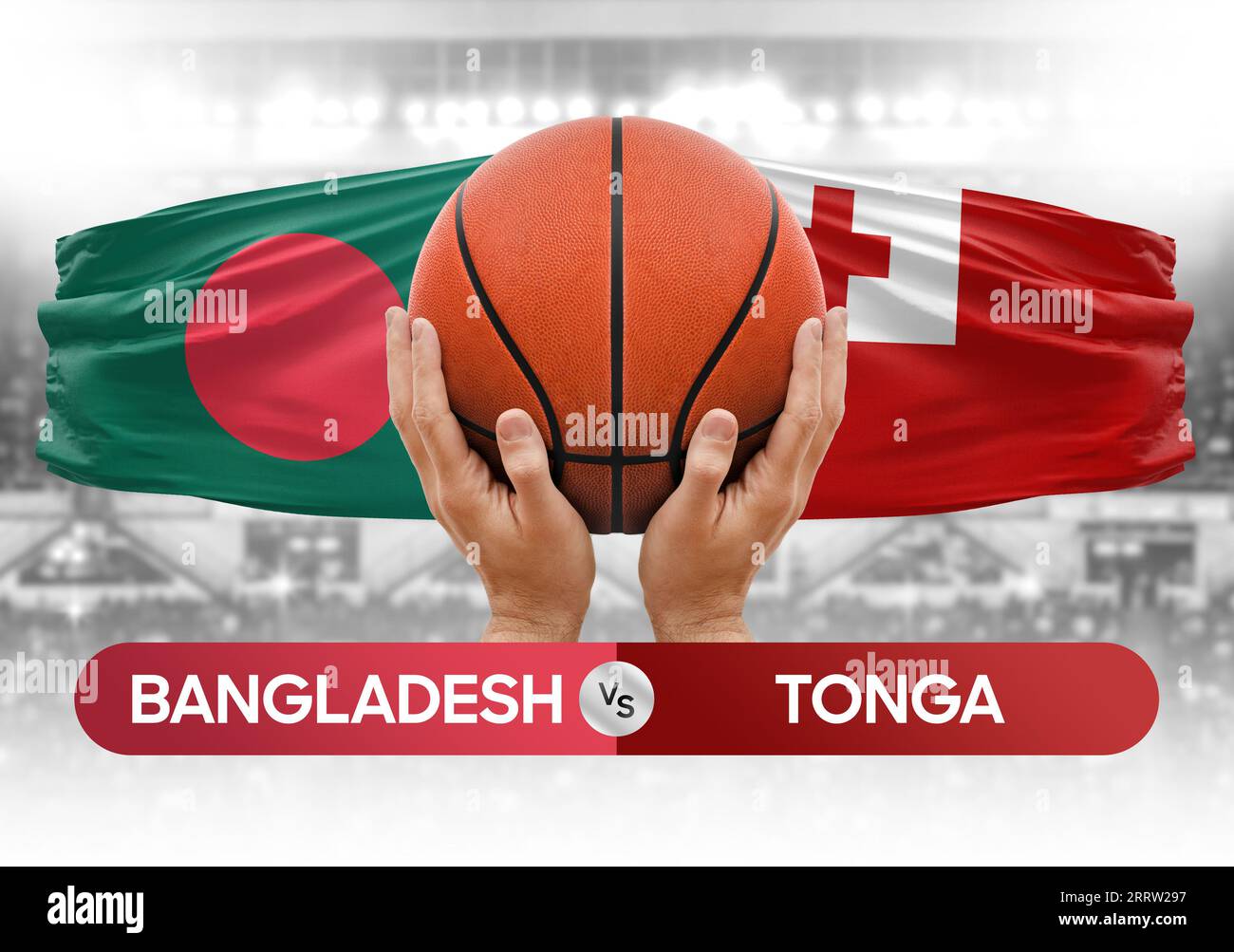 Bangladesch gegen Tonga Basketball-Nationalmannschaften Basketballspiel Wettbewerb Cup Konzept Bild Stockfoto