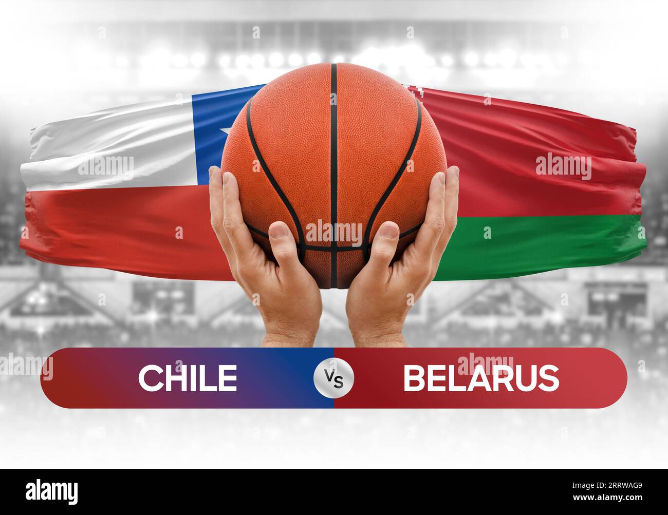 Chile vs Belarus nationale Basketballmannschaften Basketballspiel Wettbewerb Cup Konzept Bild Stockfoto