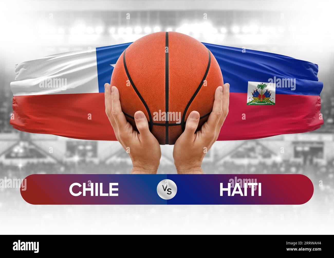 Chile vs Haiti Basketball-Nationalmannschaften Basketballspiel Wettbewerb Cup Konzept Bild Stockfoto