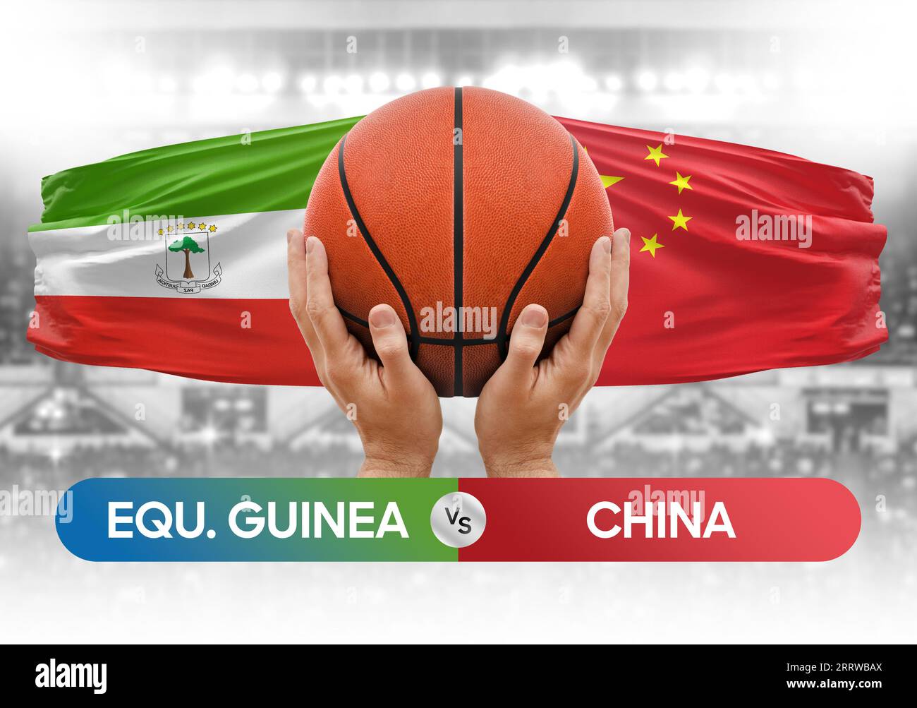 Equatorial Guinea vs China nationale Basketballmannschaften Basketballspiel Wettbewerb Cup Konzept Bild Stockfoto