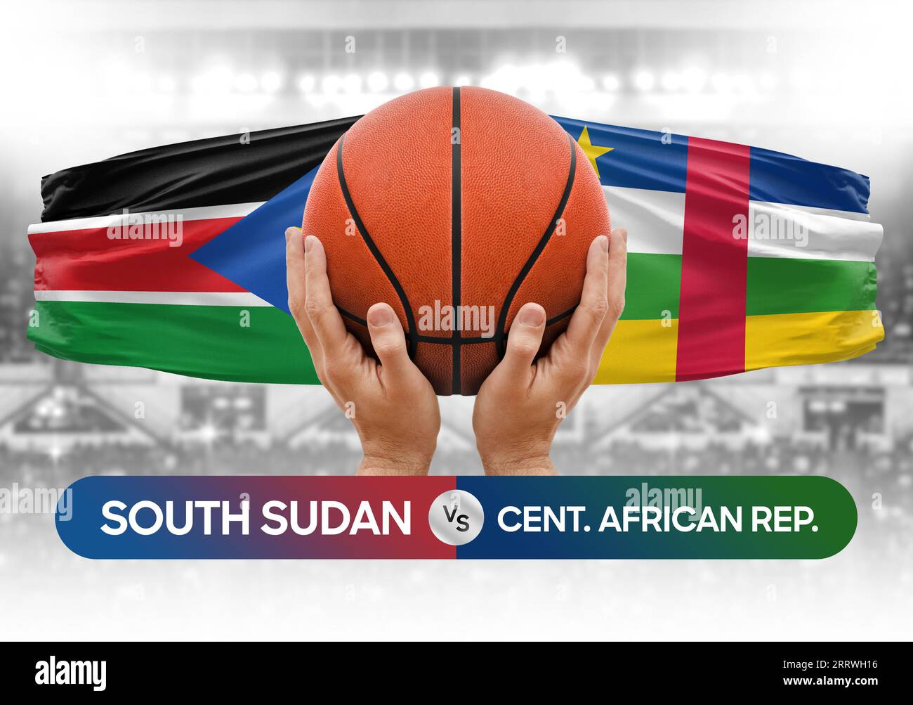 Südsudan vs Zentralafrikanische Republik nationale Basketballmannschaften Basketballspiel Wettbewerb Cup Konzept Bild Stockfoto