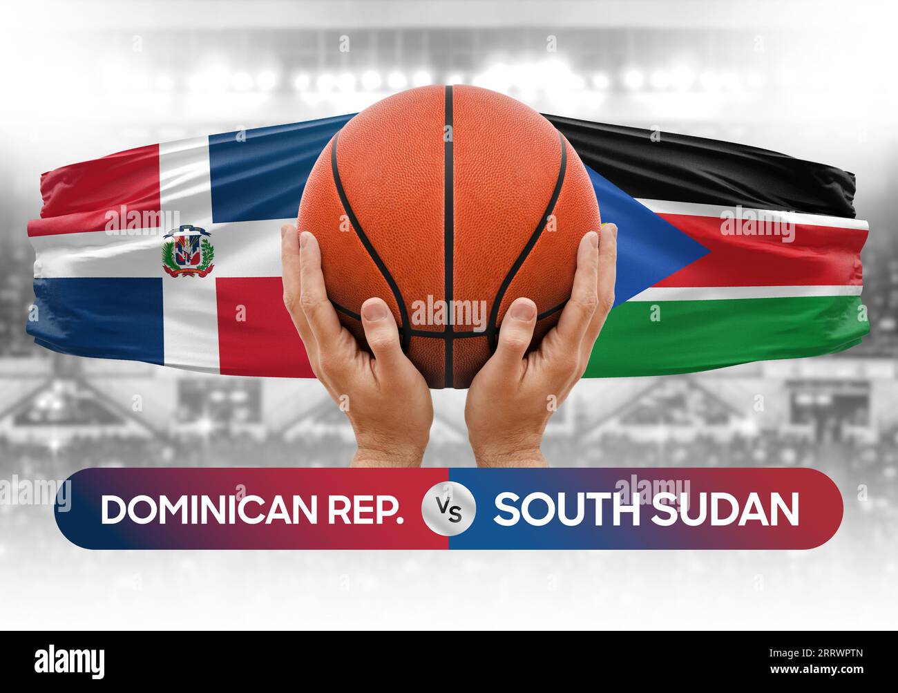 Dominikanische Republik vs Südsudan nationale Basketballmannschaften Basketballspiel Wettbewerb Cup Konzept Bild Stockfoto