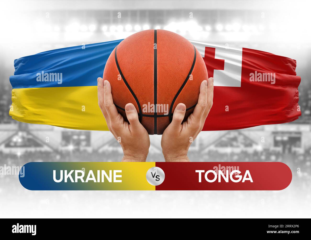 Ukraine vs Tonga Basketball-Nationalmannschaften Basketballspiel Wettbewerb Cup Konzept Bild Stockfoto