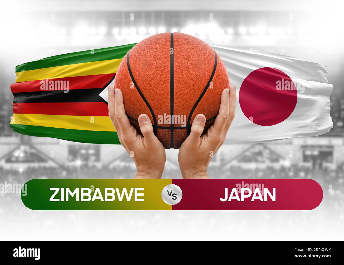 Zimbabwe vs Japan nationale Basketballmannschaften Basketballspiel Wettbewerb Cup Konzept Bild Stockfoto