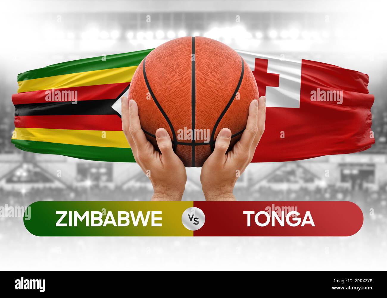 Zimbabwe vs Tonga nationale Basketballmannschaften Basketballspiel Wettbewerb Cup Konzept Bild Stockfoto