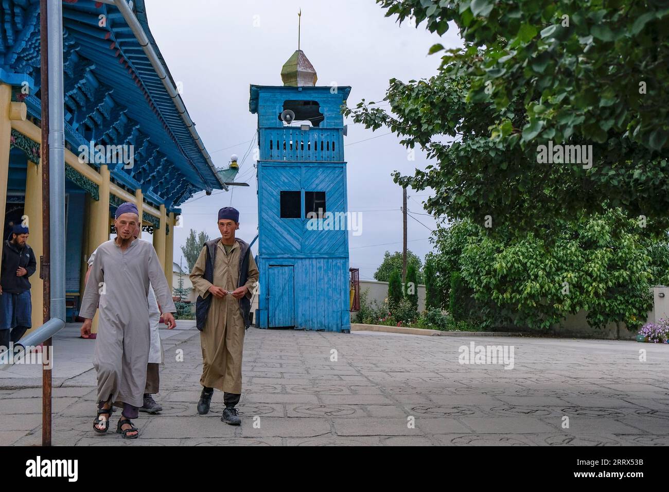 Karakol, Kirgisistan - 9. September 2023: Dungan-Moschee in Karakol, Kirgisistan. Stockfoto