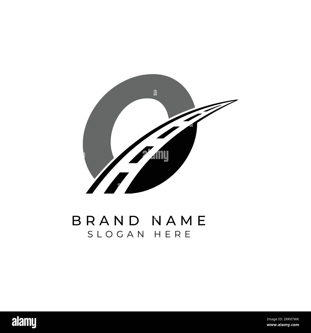 Asphalt mit O-Logo zur Identitätssicherung. Konstruktionsvorlage Vektorillustration für Marke Stock Vektor