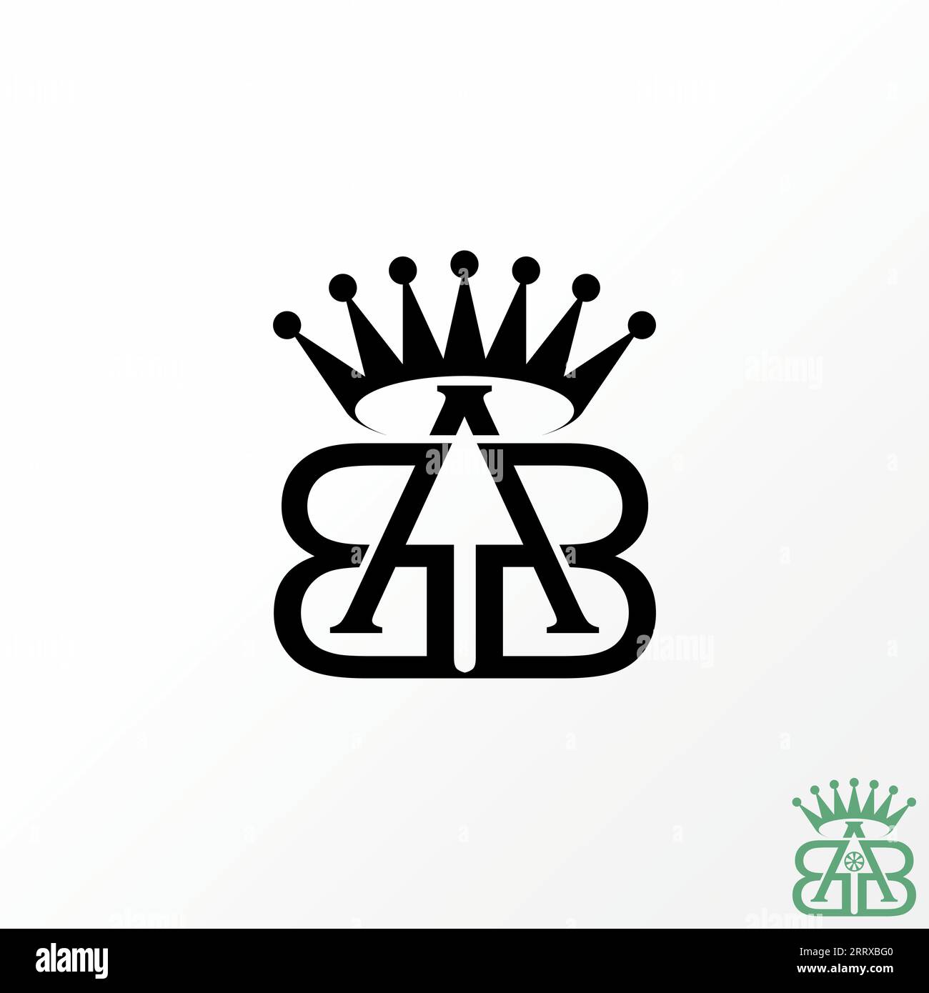 Logo-Design Grafikkonzept kreativer Premium-Vektor-Vorzeichenbuchstabe Initial BAB oder ABB Schriftart auf der oberen unteren Krone verbunden. Verwandte Monogramm-Typographie Stock Vektor