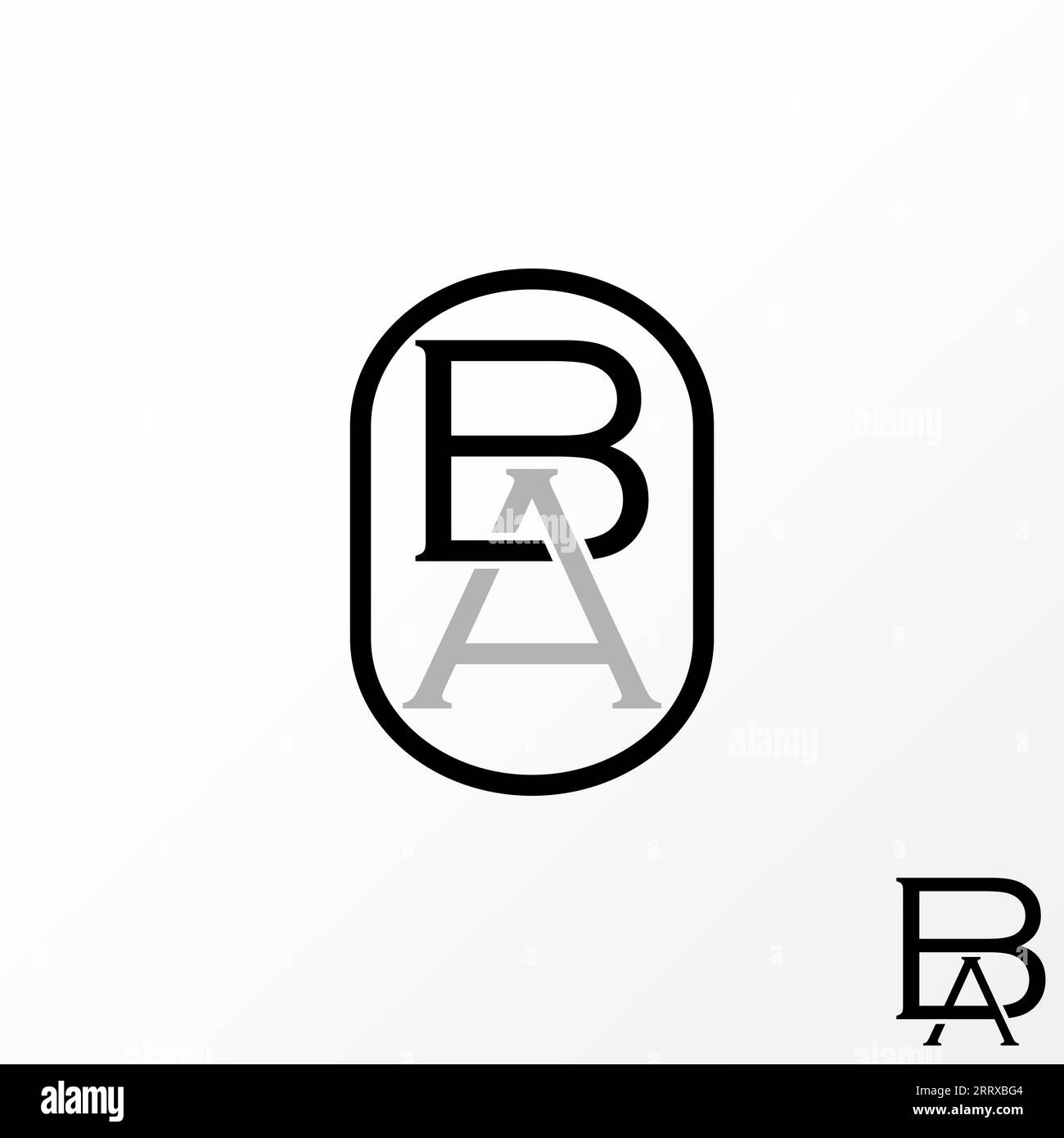 Logo-Design Grafikkonzept kreatives abstraktes Premium-Vektor-Vorzeichenbuchstabe Initial BA-Schriftart oben unten verbunden. Zur Monogramm-Typographie Stock Vektor