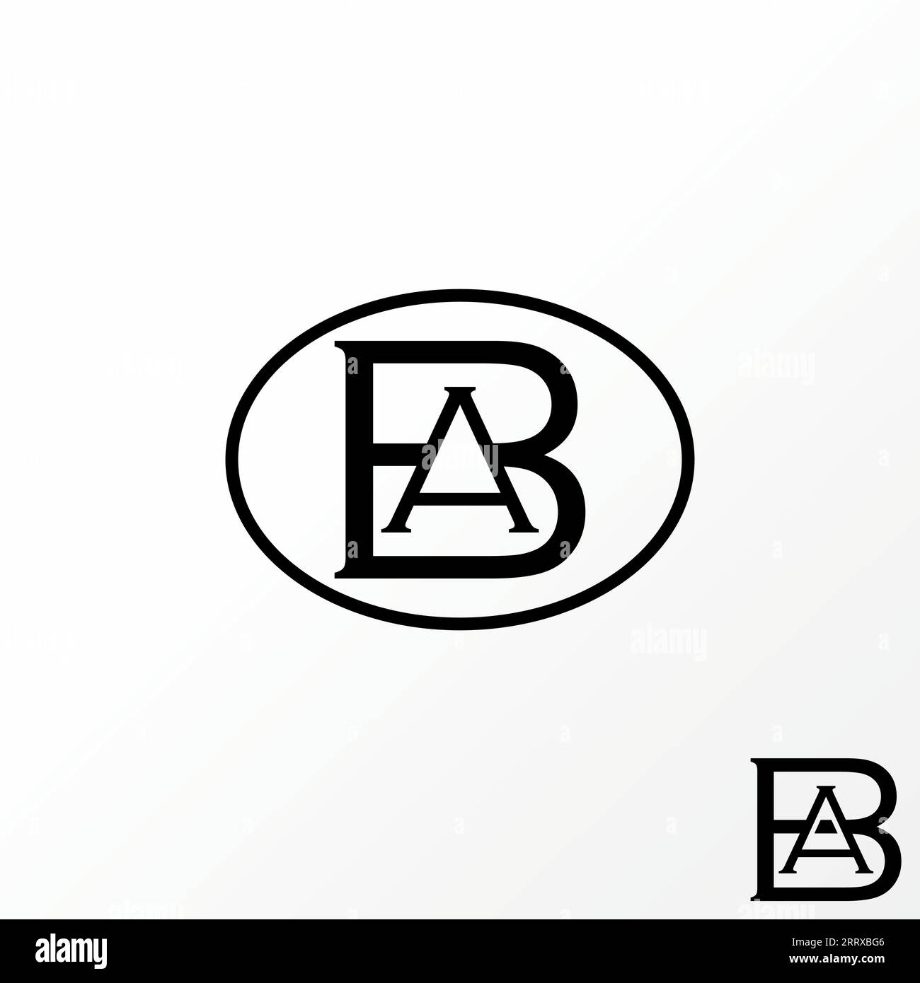 Logo-Design Grafikkonzept kreative abstrakte Premium-Vektor-Vorzeichenbuchstabe Initial BA oder ab Schriftart in der Mitte verbunden. Verwandte Monogramm-Typographie Stock Vektor