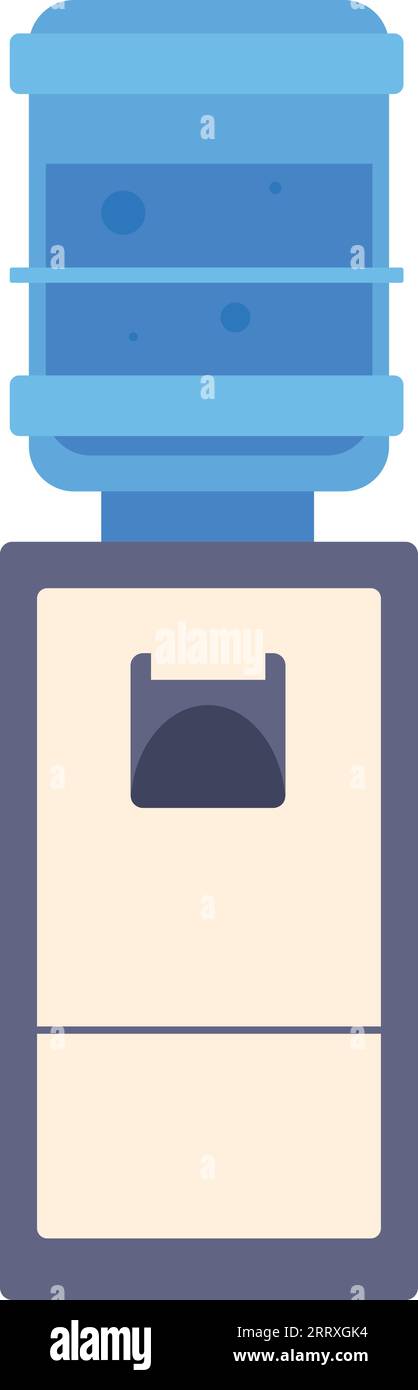 Kühlersymbol. Bürowasserbehälter mit Kunststoffflasche isoliert auf weißem Hintergrund Stock Vektor