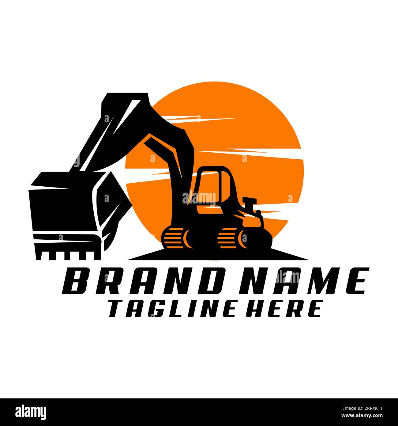 Bagger Moon Modern Logo Design Vektor Stock Vektor