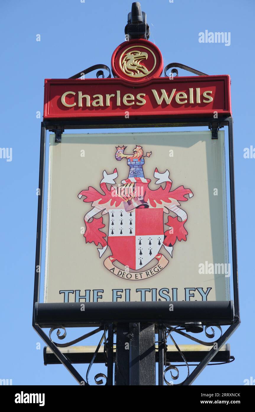 Das Schild Eltisley inn, Eltisley, Cambridgeshire Stockfoto