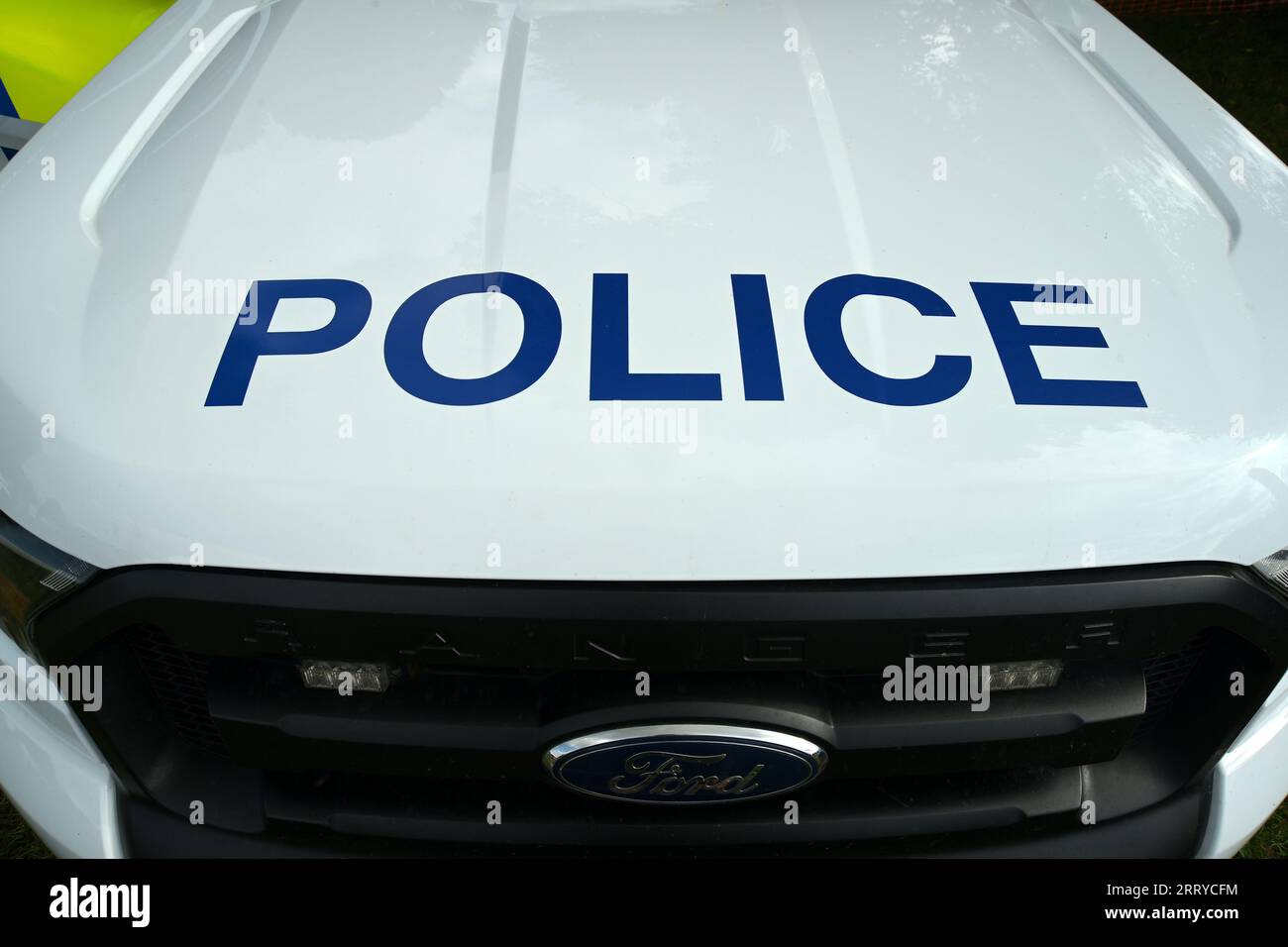 Polizei Ford Ranger Truck Motorhaube und Grill Stockfoto