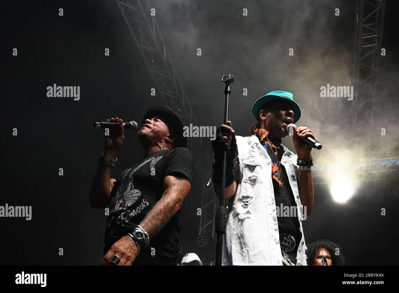 Camden Town, London, Großbritannien. September 2023. Corolyn Griffey, Jeffrey Daniel, Howard Hewett of the Shalamar ist eine US-amerikanische R&B- und Soul-Band, die beim Camden Music Festival in London auftritt. Kredit: Siehe Li/Picture Capital/Alamy Live News Stockfoto