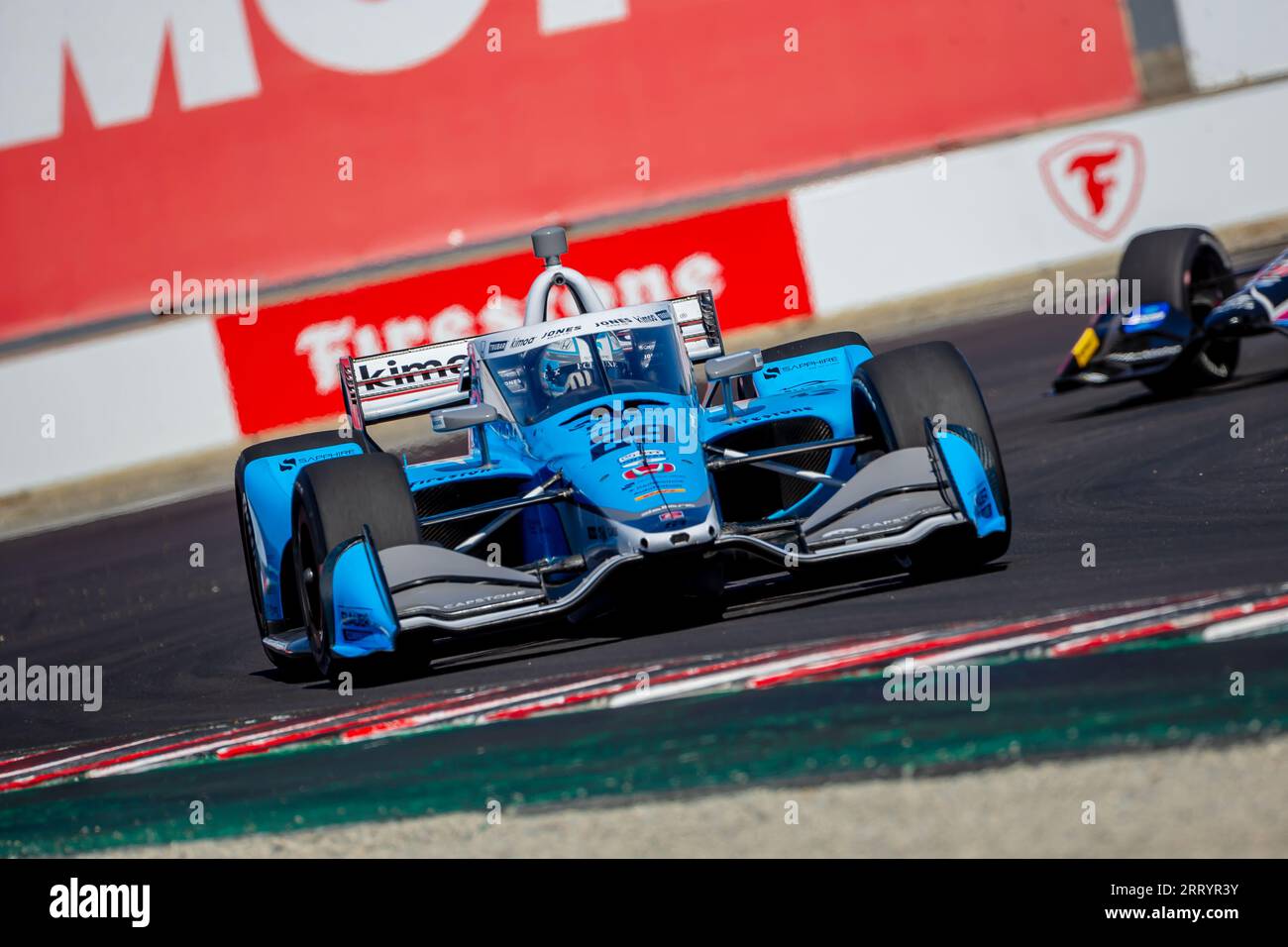 Monterey, KALIFORNIEN, USA. September 2023. Der INDYCAR-Fahrer DEVLIN DeFRANCESCO (29) aus Toronto, Kanada, reist während einer Trainingseinheit für den Firestone Grand Prix von Monterey auf dem WeatherTech Raceway Laguna Seca in Monterey, KALIFORNIEN, durch die Kurven. (Bild: © Kenneth L Weisenberger Grindston/ASP) NUR REDAKTIONELLE VERWENDUNG! Nicht für kommerzielle ZWECKE! Stockfoto