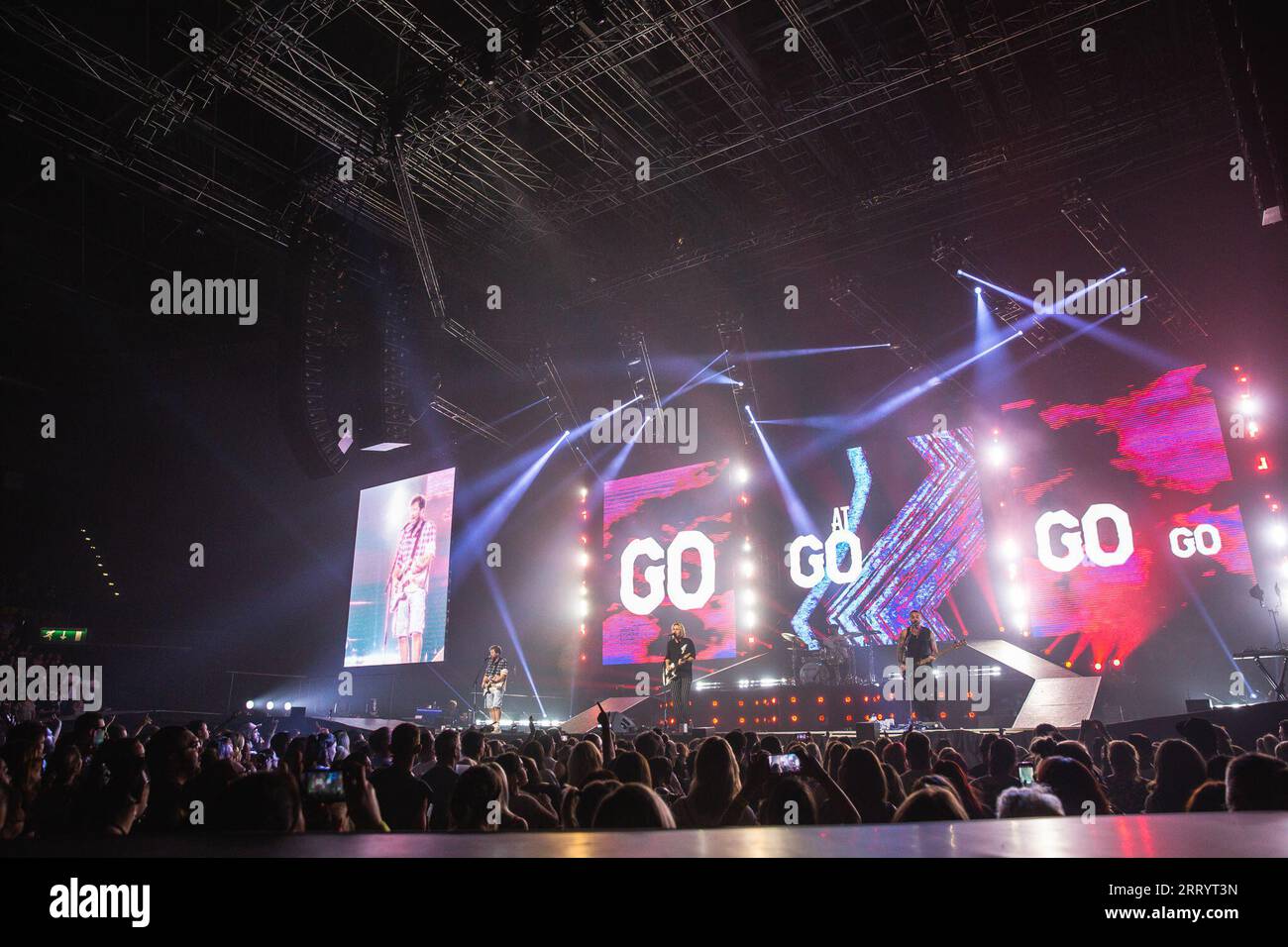 9. September 2023: James Bourne, Matt Willis und Charlie Simpson von der britischen Pop-Punk-Band â€˜Bustedâ€™ treten in der Birmingham Arena auf ihrer 20th Anniversary Tour 2023 auf (Credit Image: © Myles Wright/ZUMA Press Wire) NUR REDAKTIONELL! Nicht für kommerzielle ZWECKE! Stockfoto