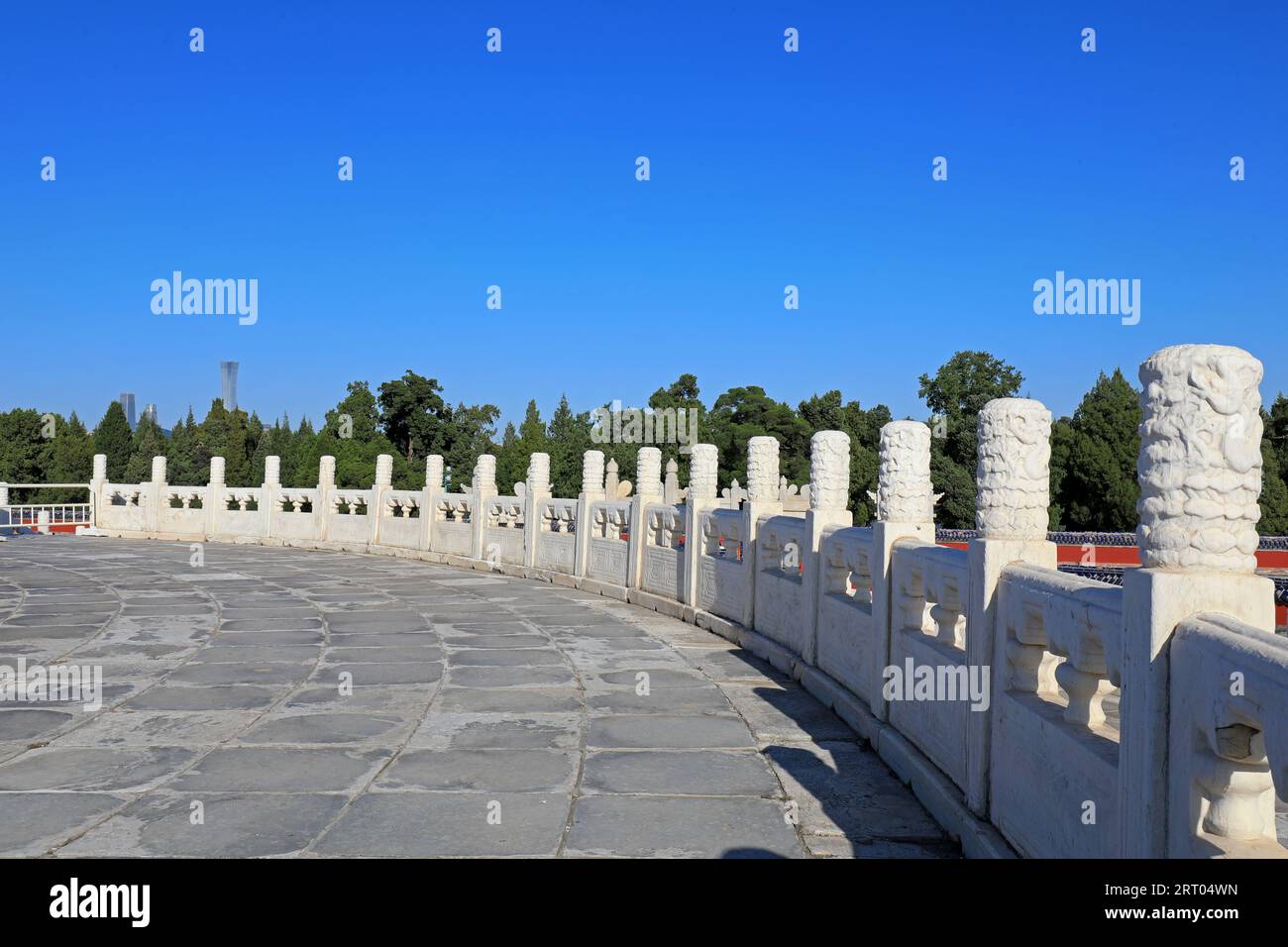 Peking, China - 5. Oktober 2020: Hanbai-Jadefelsengeländer im Tempel des Heaven Park, Peking, China Stockfoto